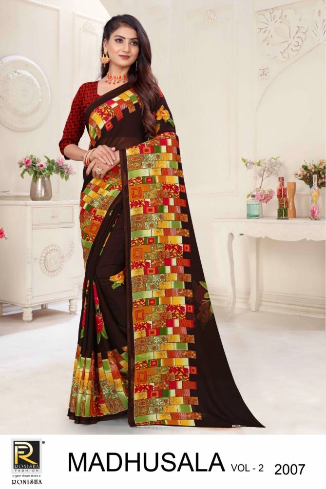 Ronisha Madhusala 2 Regular Wear Renial Printed Latest Saree Collection
